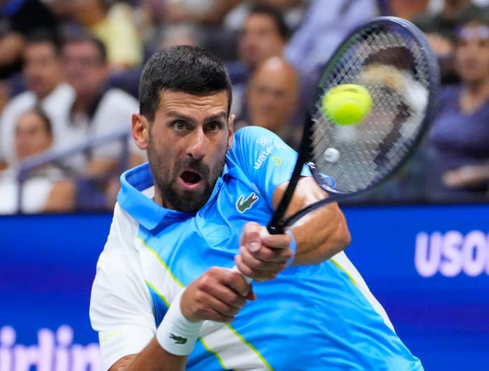 Novak Djokovic in the 2023 U.S. Open tennis tournament.